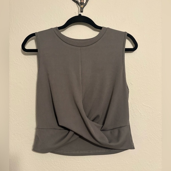 Gray Sleeveless Twist Front Top - Picture 1 of 3